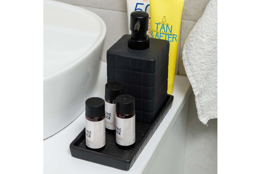 ESTIA ΑΝΤΛΙΑ ΣΑΠΟΥΝΙΟΥ TILES ΚΕΡΑΜΙΚΗ 450ml 7.5x15cm ΜΑΥΡΗ