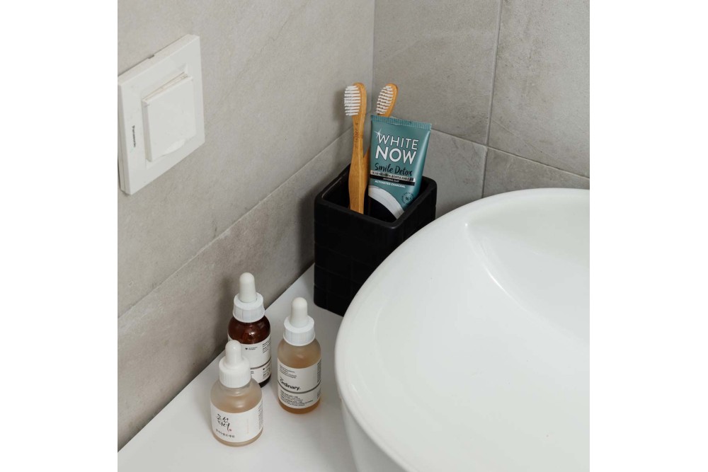 ESTIA ΠΟΤΗΡΑΚΙ ΜΠΑΝΙΟΥ TILES ΚΕΡΑΜΙΚΟ 7.5x11cm ΜΑΥΡΟ