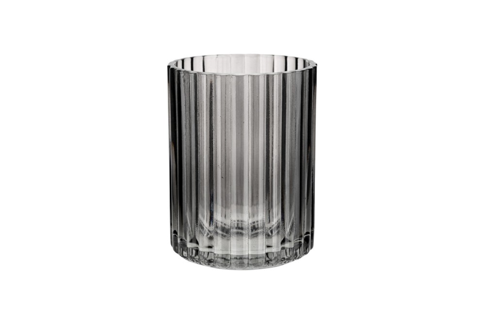 ESTIA ΠΟΤΗΡΑΚΙ ΜΠΑΝΙΟΥ ALIVIO ΓΥΑΛΙΝΟ ΑΝΑΓΛΥΦΟ 7.8x10cm ΜΑΥΡΟ