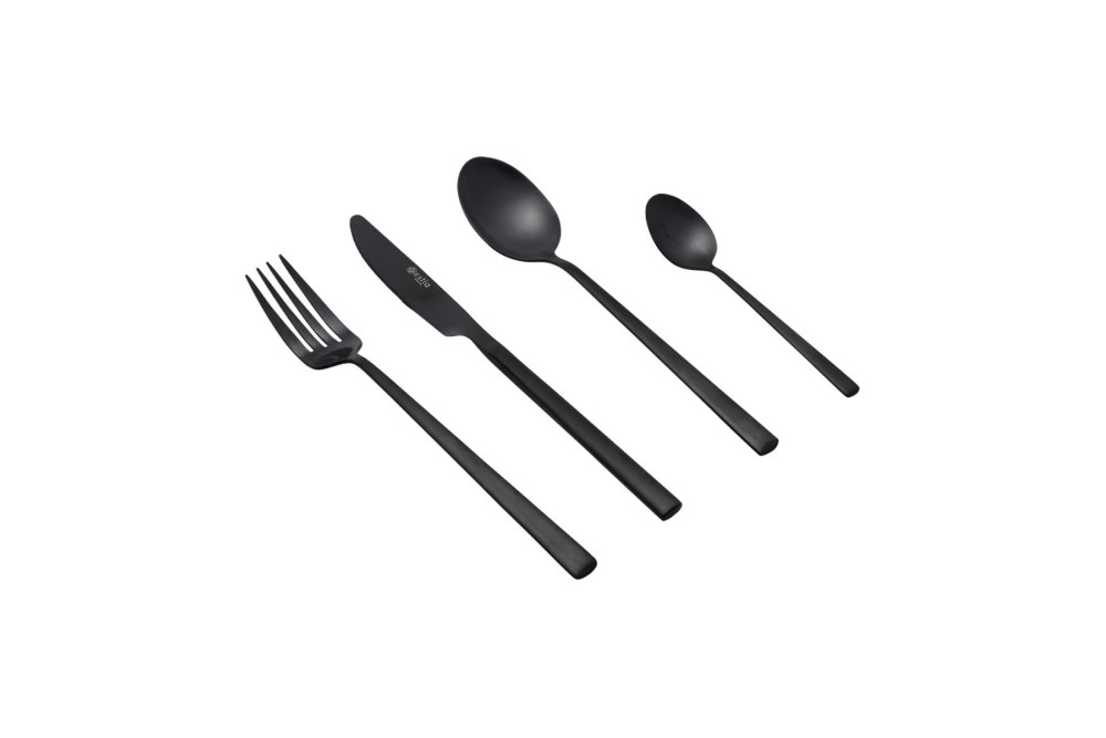 ESTIA ΣΕΤ ΜΑΧΑΙΡΟΠΙΡΟΥΝΑ PRESTIGE BLACK ΑΝΟΞΕΙΔΩΤΟ ΑΤΣΑΛΙ 18/0 ΜΑΥΡΟ MAT 24 ΤΕΜ.