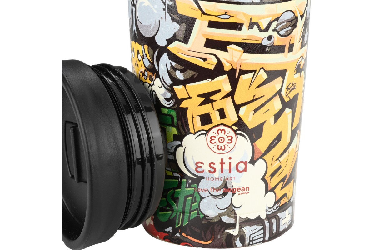 ESTIA ΘΕΡΜΟΣ TRAVEL MUG SAVE THE AEGEAN 350ml GRAFFITI RHYTHM