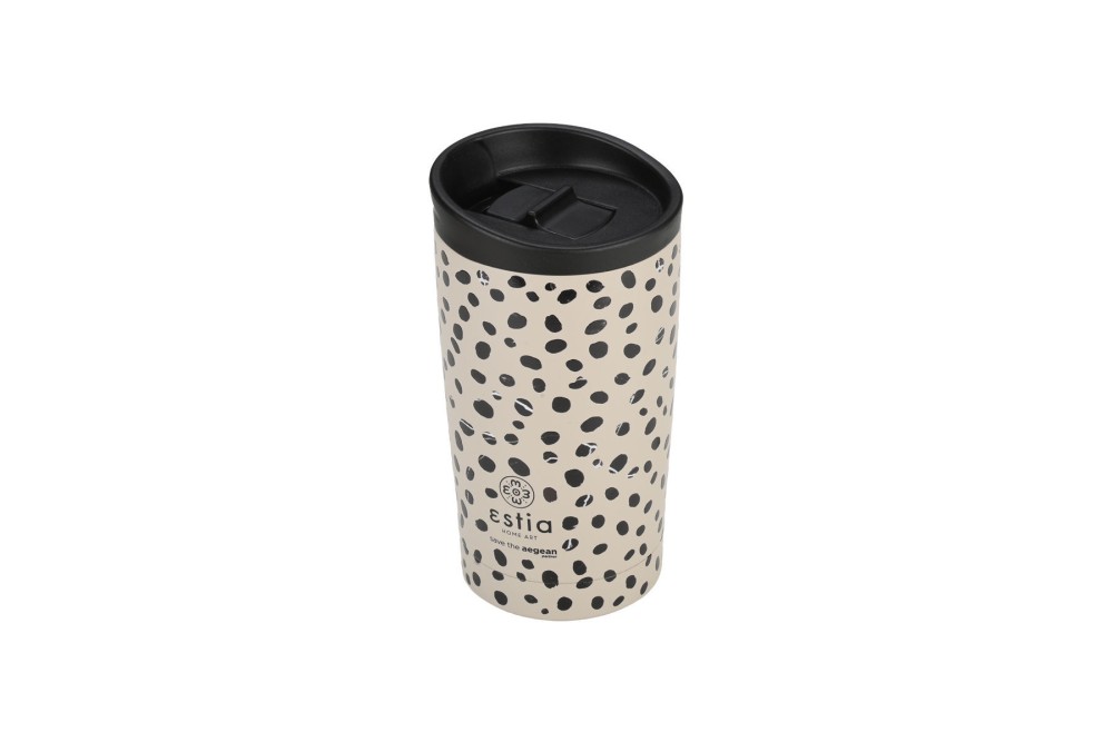 ESTIA ΘΕΡΜΟΣ TRAVEL MUG SAVE THE AEGEAN 350ml LEOPARD TAUPE