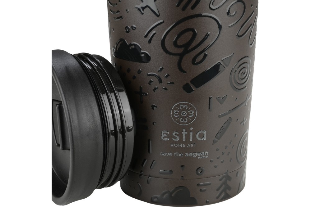 ESTIA ΘΕΡΜΟΣ TRAVEL MUG SAVE THE AEGEAN 350ml NOIR ECHO