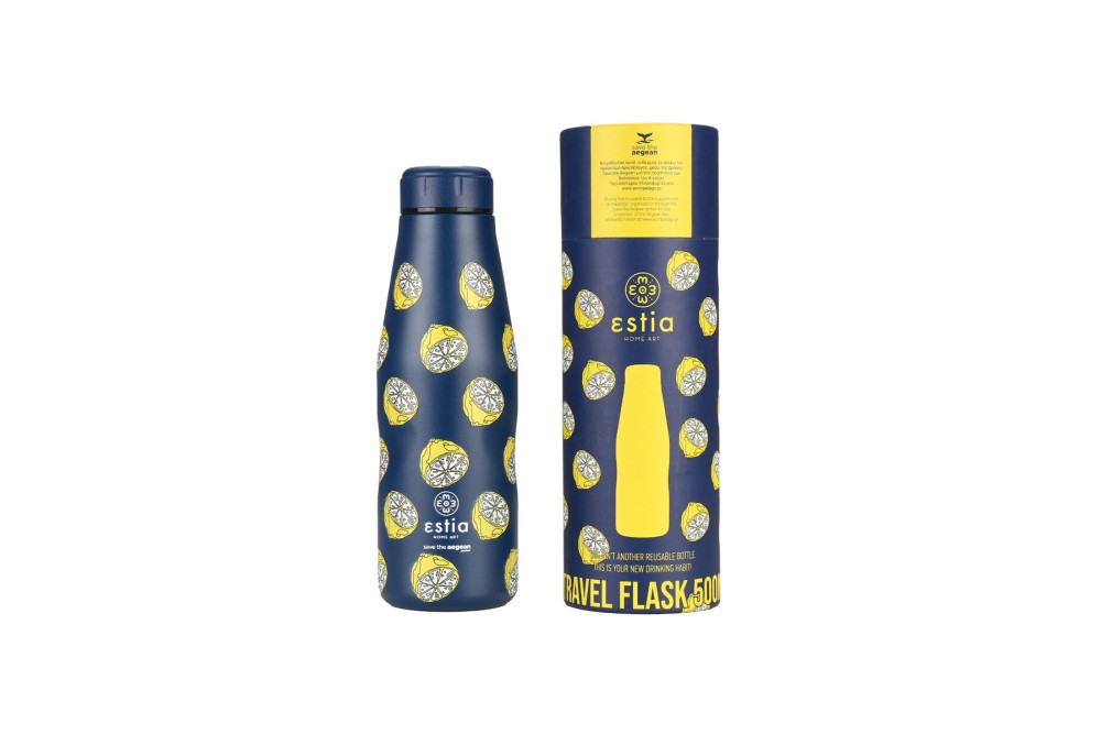 ESTIA ΘΕΡΜΟΣ TRAVEL FLASK SAVE THE AEGEAN 500ml CITRUS INFUSION