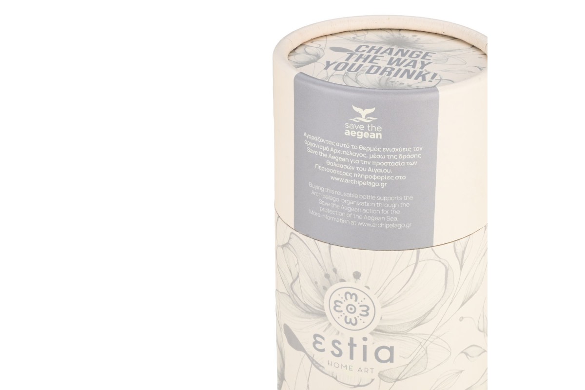ESTIA ΘΕΡΜΟΣ TRAVEL FLASK SAVE THE AEGEAN 500ml TERRA SERENITY ESTIA ΘΕΡΜΟΣ TRAVEL FLASK SAVE THE AEGEAN 500ml TERRA SERENITY