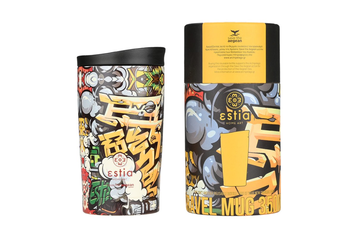 ESTIA ΘΕΡΜΟΣ TRAVEL MUG SAVE THE AEGEAN 350ml GRAFFITI RHYTHM