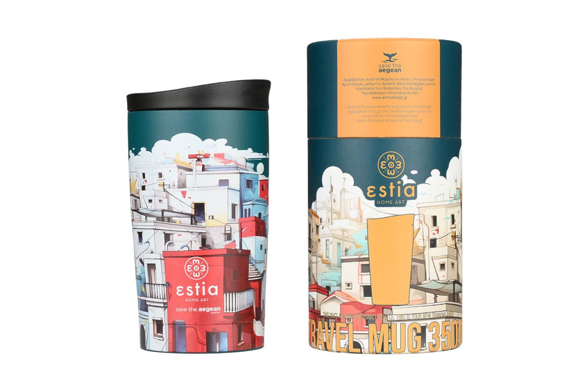 ESTIA ΘΕΡΜΟΣ TRAVEL MUG SAVE THE AEGEAN 350ml URBAN MYTHOS