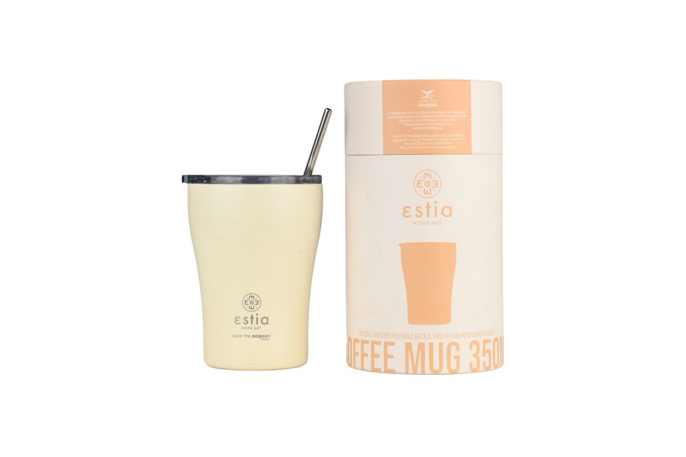ESTIA ΘΕΡΜΟΣ COFFEE MUG SAVE THE AEGEAN 350ml LILY WHITE