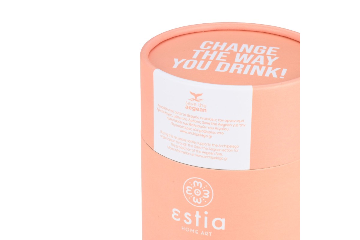 ESTIA ΘΕΡΜΟΣ COFFEE MUG SAVE THE AEGEAN 350ml PEACH FUZZ