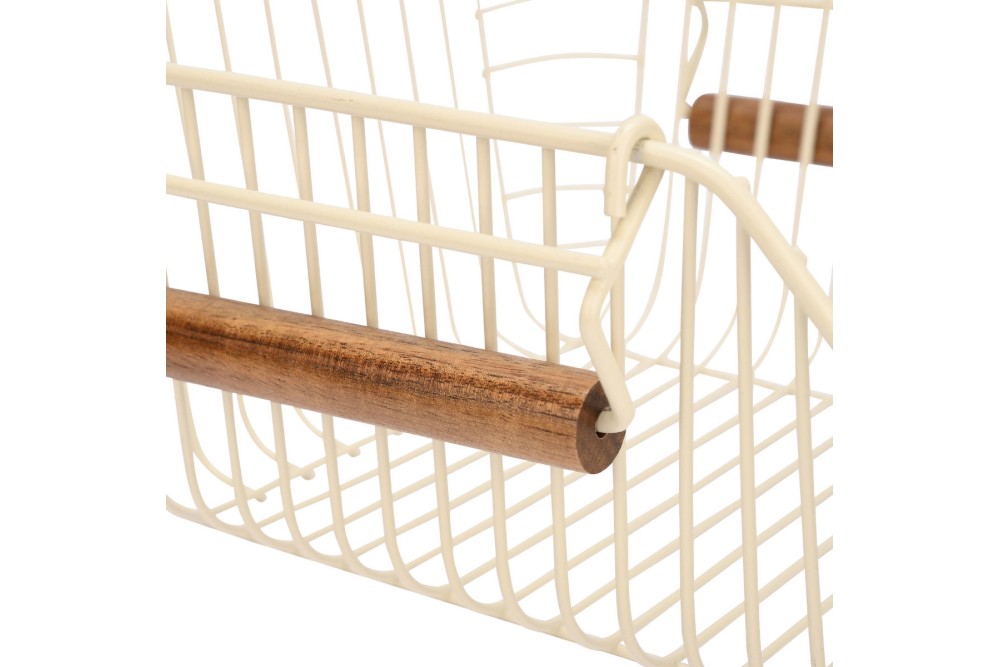 ESTIA ΚΑΛΑΘΙ ΟΡΓΑΝΩΣΗΣ ALLURE ΜΕΤΑΛΛΙΚΟ 26.5x29.5x16cm ΣΤΟΙΒΑΖΟΜΕΝΟ IVORY