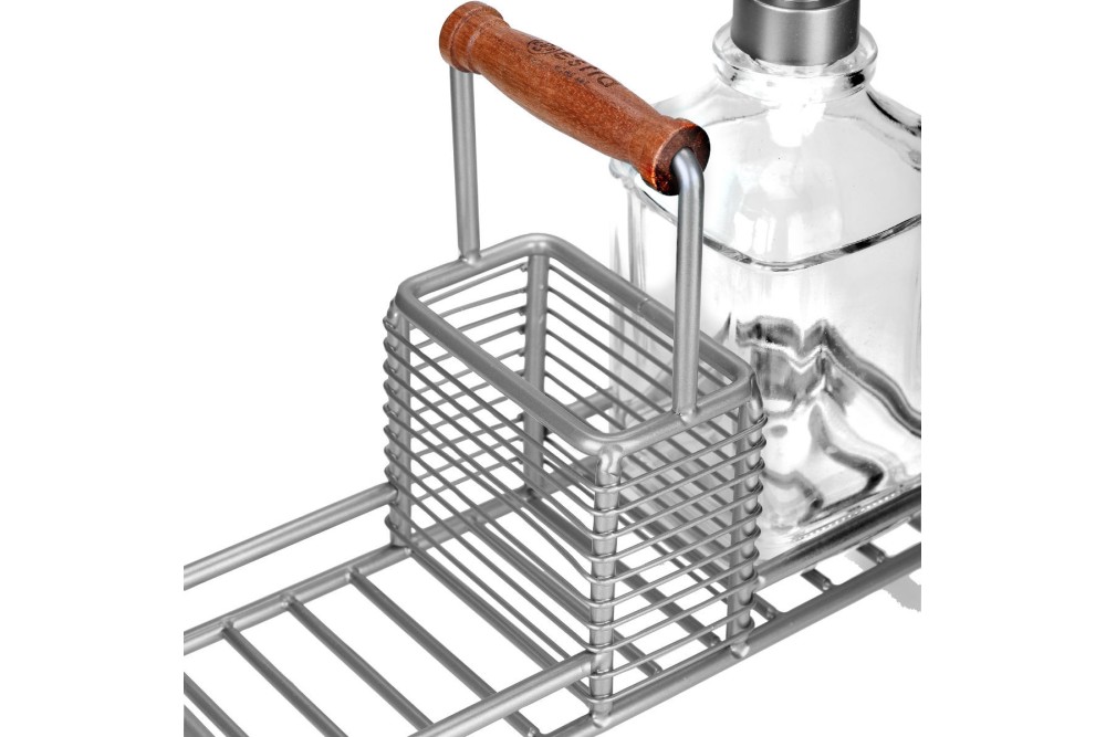 ESTIA ΔΟΧΕΙΑ ΥΓΡΟΥ ΠΙΑΤΩΝ ALLURE 2x300ml ΜΕ ΜΕΤΑΛΛΙΚΗ ΒΑΣΗ & ΘΗΚΗ ΓΙΑ ΣΦΟΥΓΓΑΡΙ ΑΣΗΜΙ