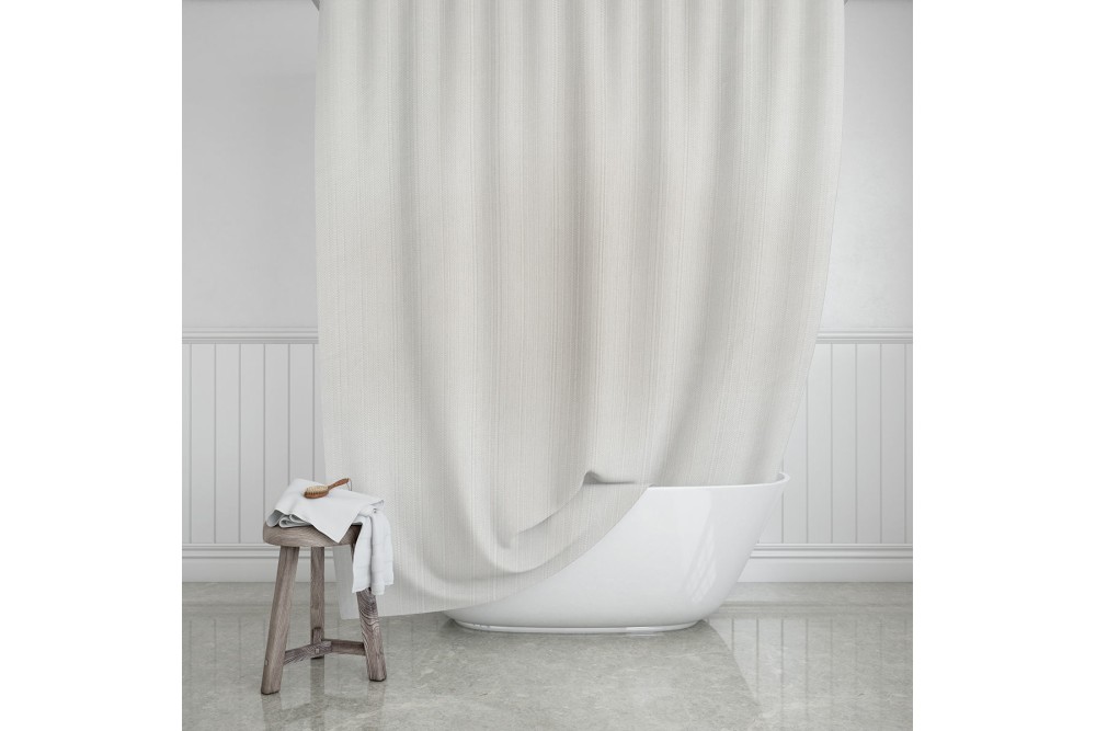 ESTIA ΚΟΥΡΤΙΝΑ ΜΠΑΝΙΟΥ ΑΔΙΑΒΡΟΧΗ ETHEREA ΠΟΛΥΕΣΤΕΡΙΚΗ 180x200cm PEARL