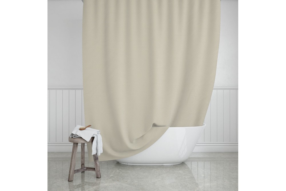 ESTIA ΚΟΥΡΤΙΝΑ ΜΠΑΝΙΟΥ ΑΔΙΑΒΡΟΧΗ CAMELLIA ΠΟΛΥΕΣΤΕΡΙΚΗ 180x200cm SAND