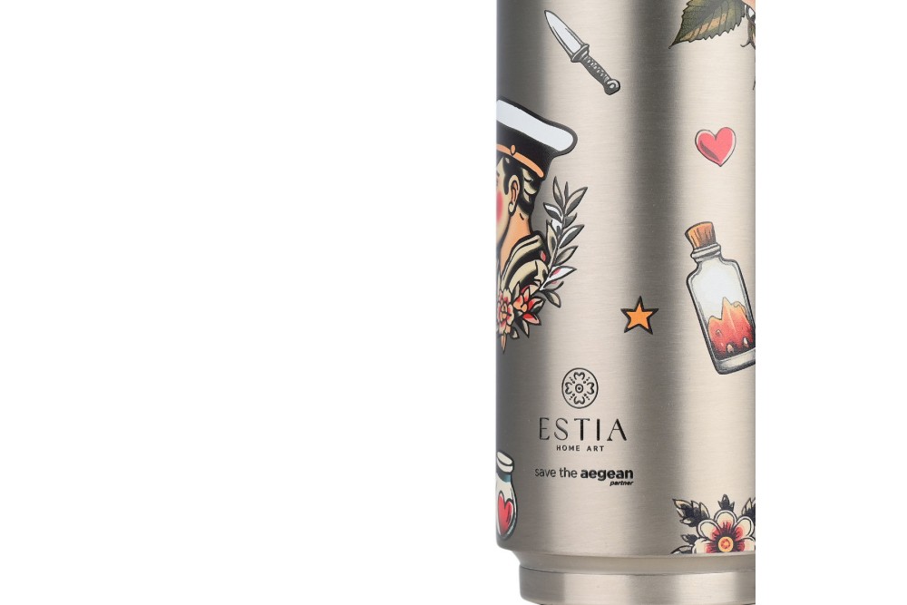 ESTIA ΘΕΡΜΟΣ TRAVEL CUP SAVE THE AEGEAN 500ml OLD SCHOOL INK
