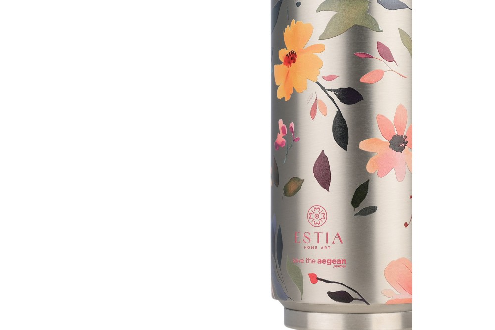 ESTIA ΘΕΡΜΟΣ TRAVEL CUP SAVE THE AEGEAN 500ml SILVER BOTANIC