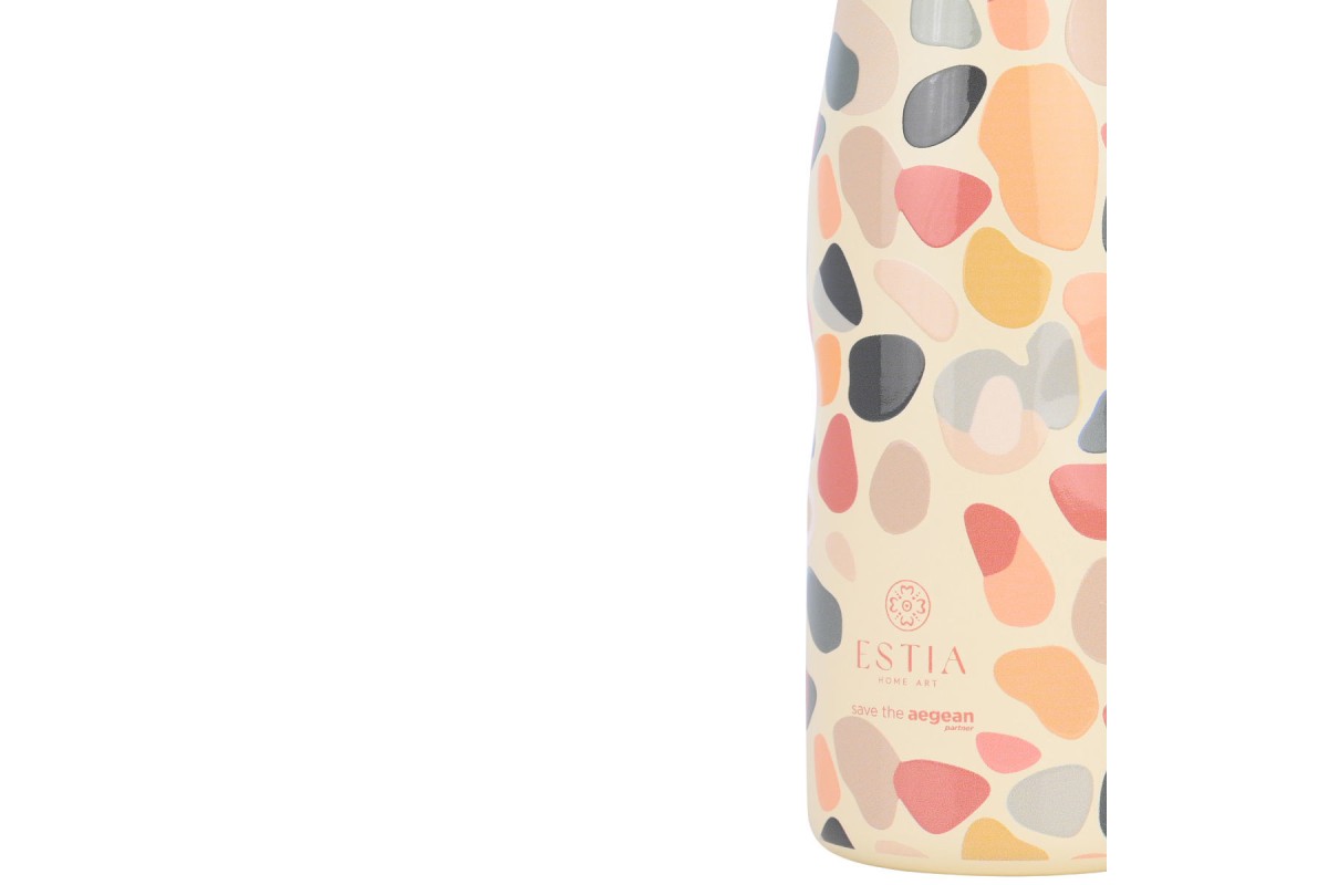 ESTIA ΘΕΡΜΟΣ TRAVEL FLASK SAVE THE AEGEAN 500ml HUE PEBBLES ESTIA ΘΕΡΜΟΣ TRAVEL FLASK SAVE THE AEGEAN 500ml HUE PEBBLES