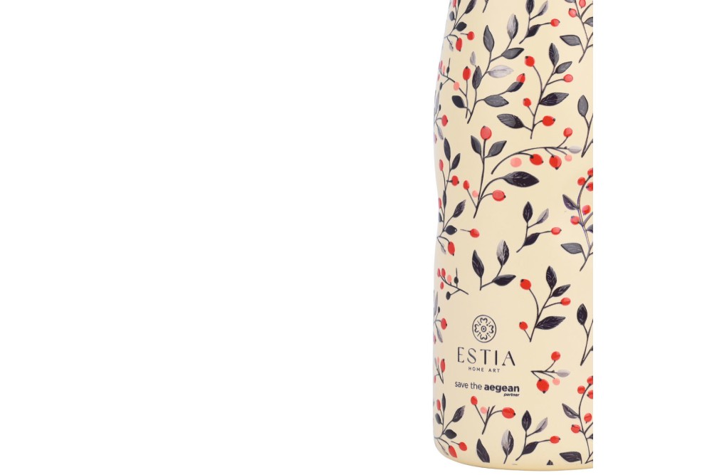 ESTIA ΘΕΡΜΟΣ TRAVEL FLASK SAVE THE AEGEAN 500ml BLOOM BEIGE