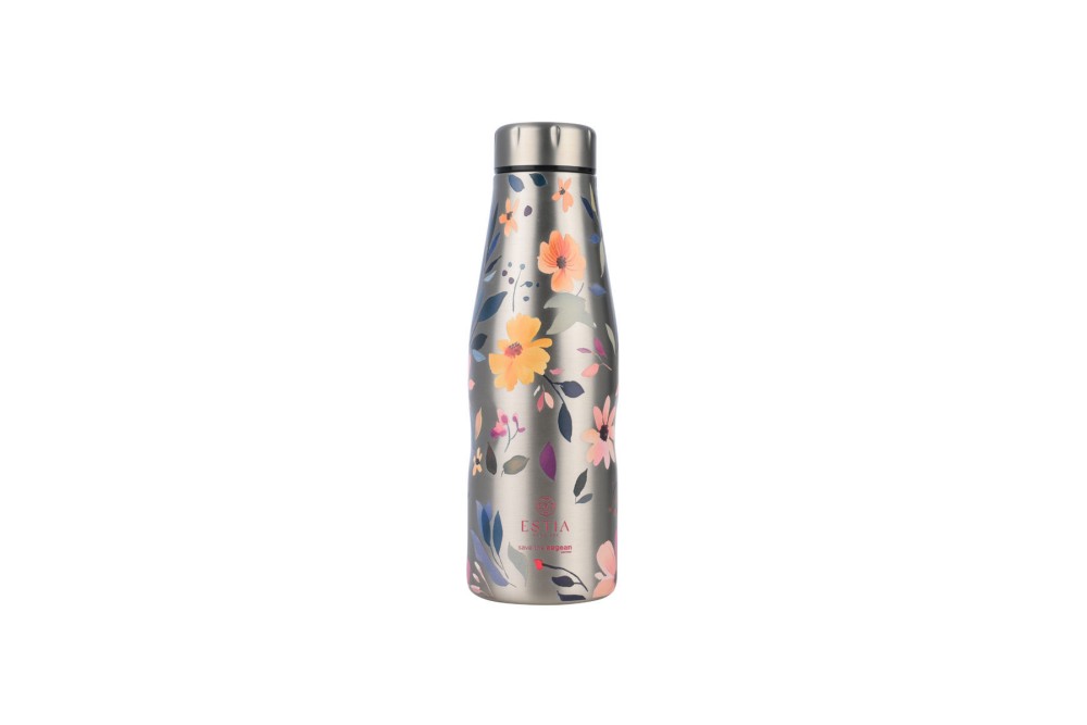ESTIA ΘΕΡΜΟΣ TRAVEL FLASK SAVE THE AEGEAN 500ml SILVER BOTANIC