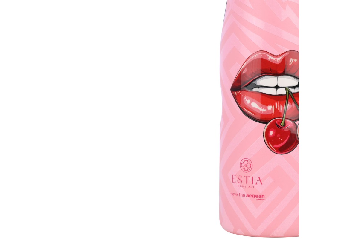ESTIA ΘΕΡΜΟΣ TRAVEL FLASK SAVE THE AEGEAN 500ml BLUSH POP ESTIA ΘΕΡΜΟΣ TRAVEL FLASK SAVE THE AEGEAN 500ml BLUSH POP