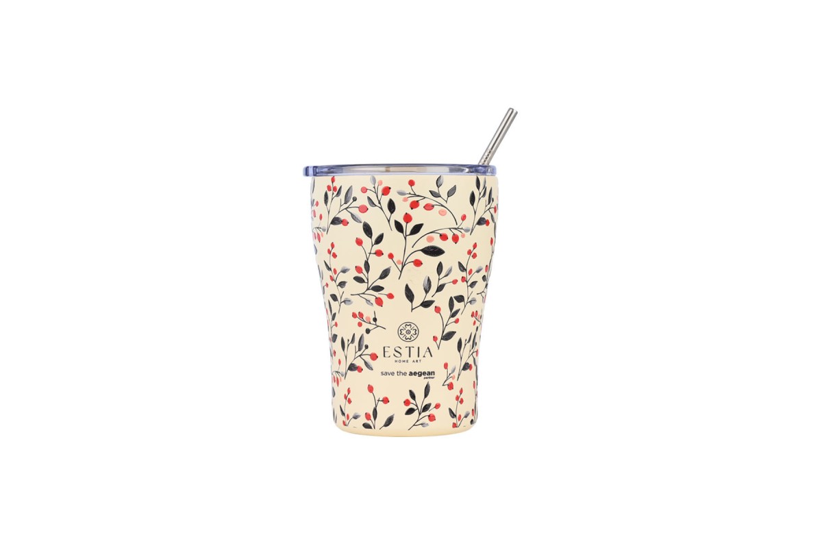 ESTIA ΘΕΡΜΟΣ COFFEE MUG SAVE THE AEGEAN 350ml BLOOM BEIGE