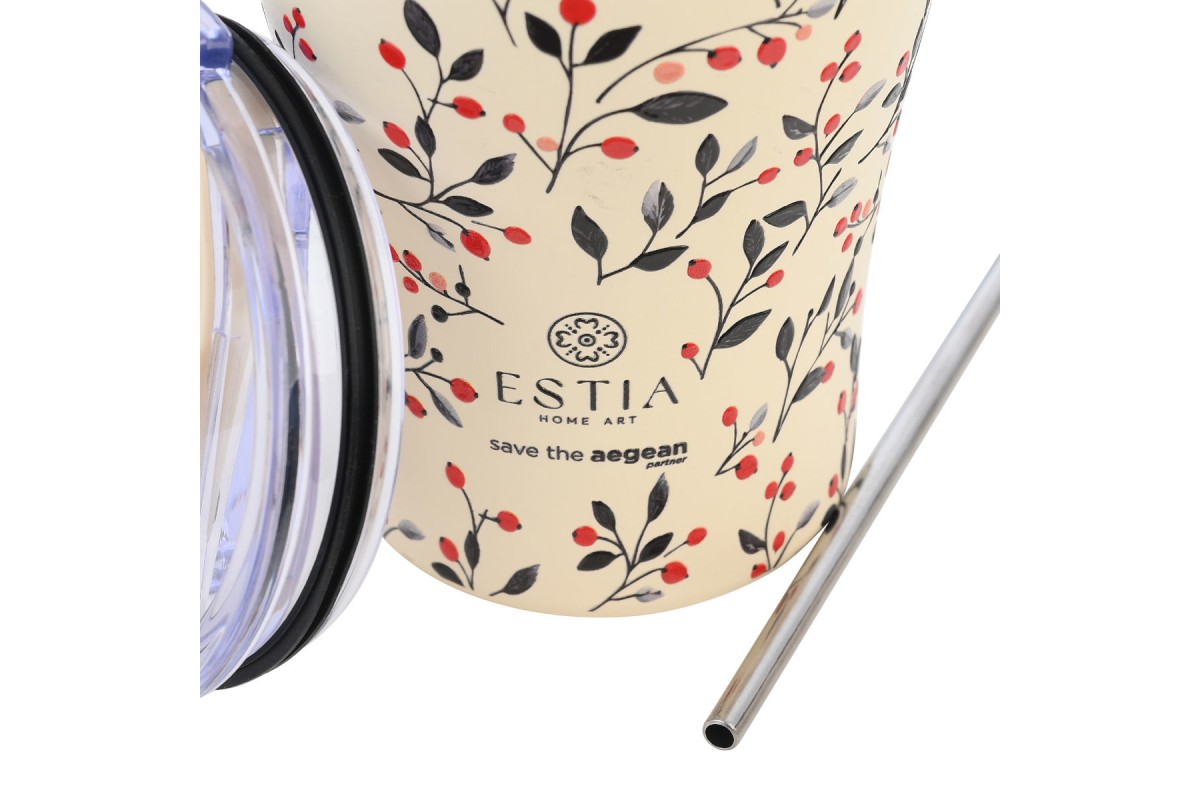 ESTIA ΘΕΡΜΟΣ COFFEE MUG SAVE THE AEGEAN 350ml BLOOM BEIGE ESTIA ΘΕΡΜΟΣ COFFEE MUG SAVE THE AEGEAN 350ml BLOOM BEIGE