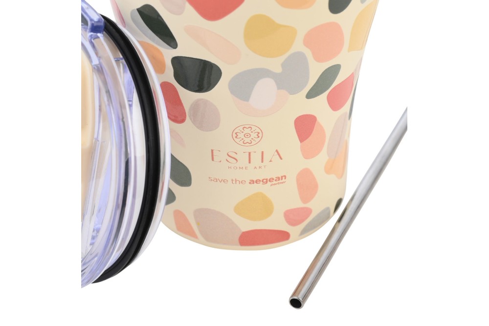 ESTIA ΘΕΡΜΟΣ COFFEE MUG SAVE THE AEGEAN 350ml HUE PEBBLES