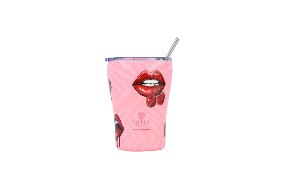 ESTIA ΘΕΡΜΟΣ COFFEE MUG SAVE THE AEGEAN 350ml BLUSH POP