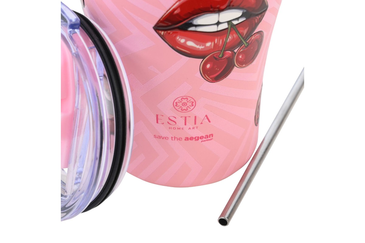 ESTIA ΘΕΡΜΟΣ COFFEE MUG SAVE THE AEGEAN 350ml BLUSH POP ESTIA ΘΕΡΜΟΣ COFFEE MUG SAVE THE AEGEAN 350ml BLUSH POP