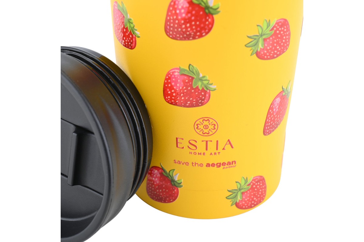 ESTIA ΘΕΡΜΟΣ TRAVEL MUG SAVE THE AEGEAN 350ml BERRY BRIGHT ESTIA ΘΕΡΜΟΣ TRAVEL MUG SAVE THE AEGEAN 350ml BERRY BRIGHT