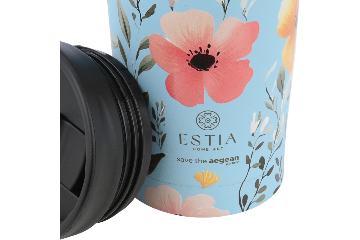ESTIA ΘΕΡΜΟΣ TRAVEL MUG SAVE THE AEGEAN 350ml SKY GARDEN ESTIA ΘΕΡΜΟΣ TRAVEL MUG SAVE THE AEGEAN 350ml SKY GARDEN