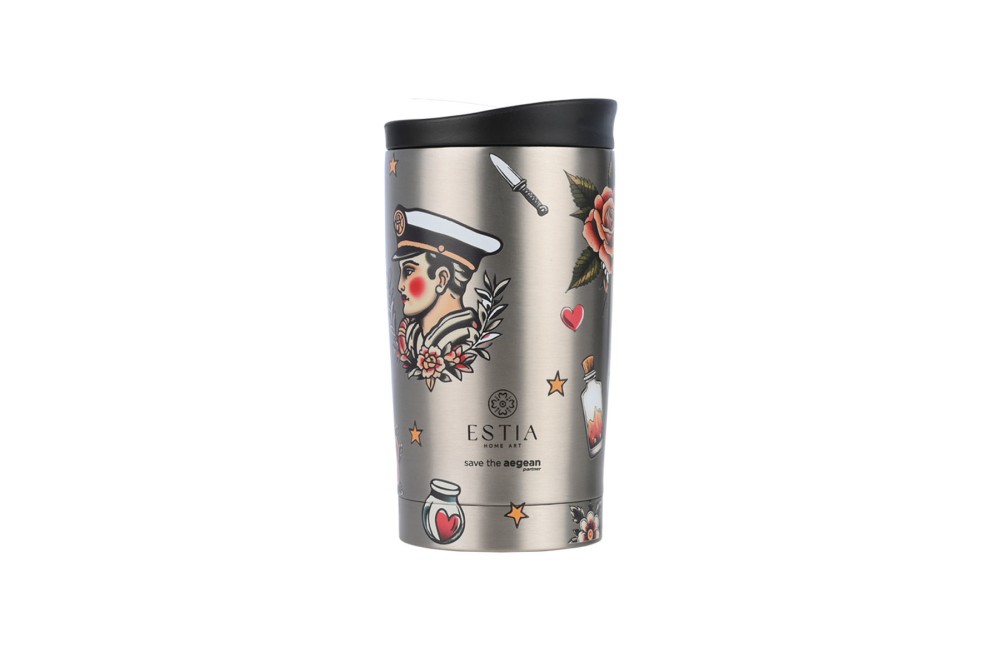 ESTIA ΘΕΡΜΟΣ TRAVEL MUG SAVE THE AEGEAN 350ml OLD SCHOOL INK