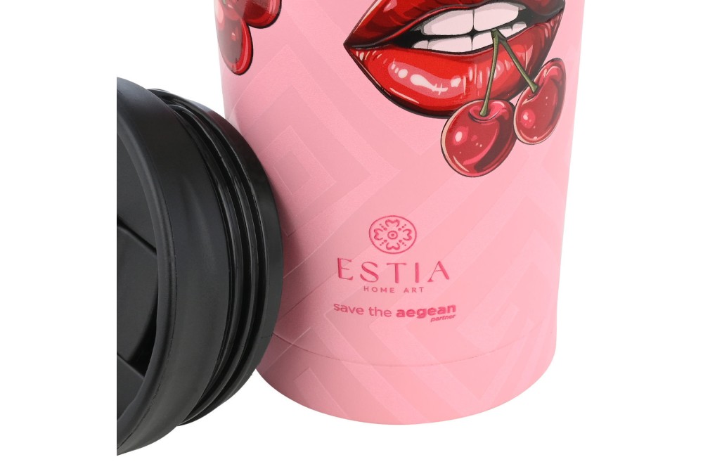 ESTIA ΘΕΡΜΟΣ TRAVEL MUG SAVE THE AEGEAN 350ml BLUSH POP