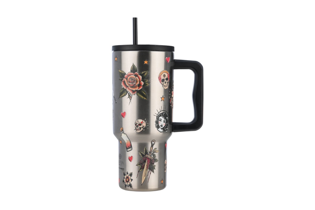 ESTIA ΘΕΡΜΟΣ STRAW TUMBLER XL SAVE THE AEGEAN 900ml OLD SCHOOL
