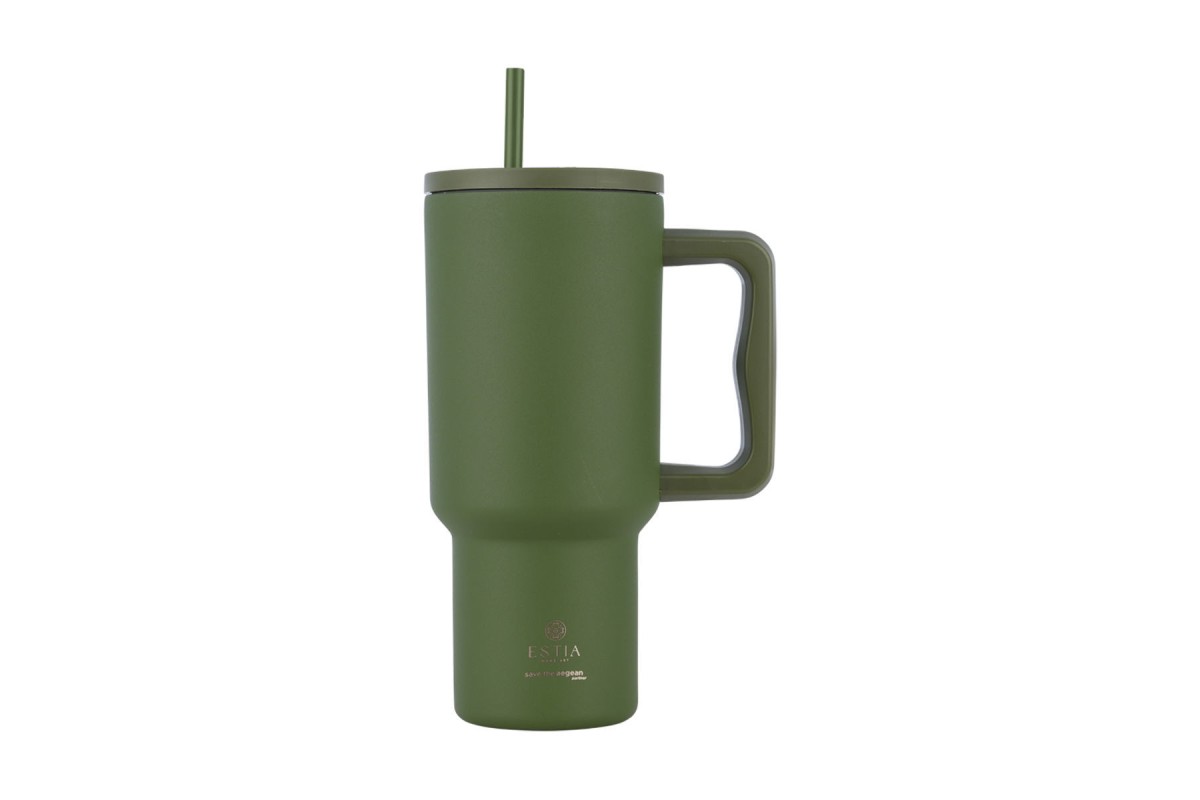 ESTIA ΘΕΡΜΟΣ STRAW TUMBLER XL SAVE THE AEGEAN 900ml FOREST SPIRIT
