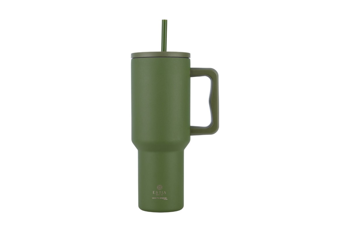 ESTIA ΘΕΡΜΟΣ STRAW TUMBLER XL SAVE THE AEGEAN 1200ml FOREST SPIRIT