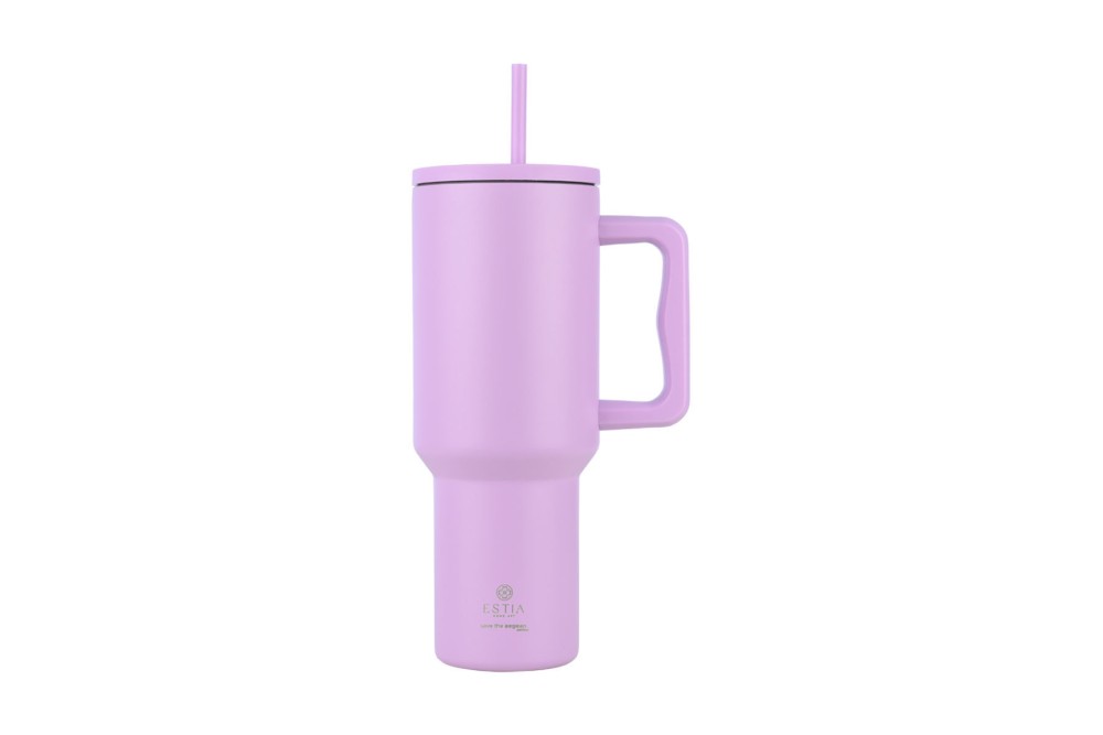 ESTIA ΘΕΡΜΟΣ STRAW TUMBLER XL SAVE THE AEGEAN 1200ml LAVENDER PURPLE