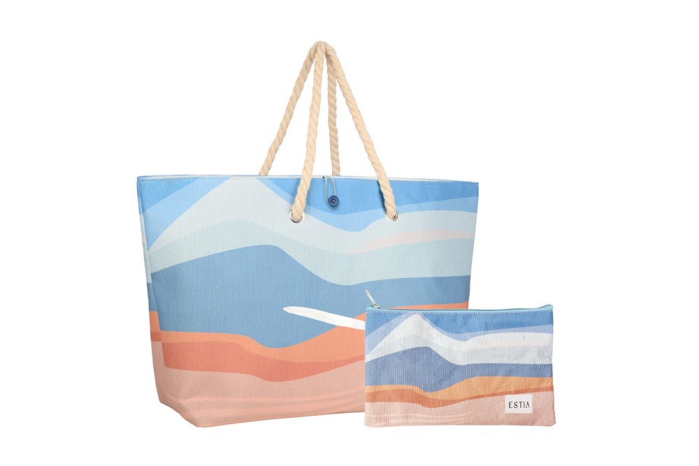 ESTIA ΤΣΑΝΤΑ ΘΑΛΑΣΣΗΣ SERENE SHORES 63x20x36cm ΜΕ ΤΣΑΝΤΑΚΙ