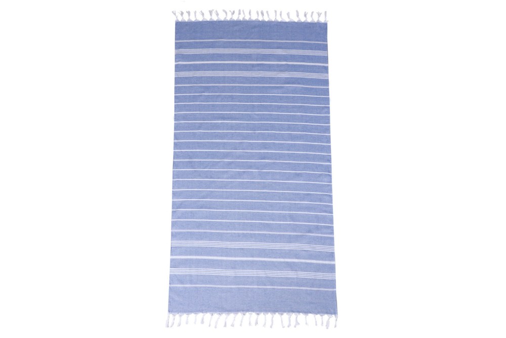 ESTIA ΠΕΤΣΕΤΑ ΘΑΛΑΣΣΗΣ NAVY STRIPES ΒΑΜΒΑΚΕΡΗ 80x170cm ΜΠΛΕ