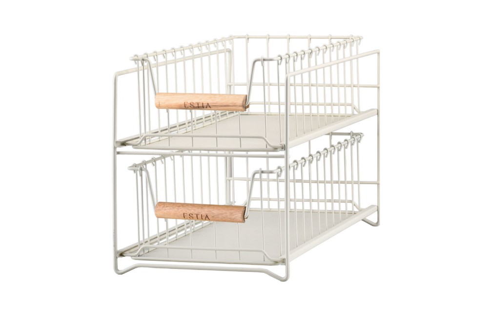 ESTIA ΚΑΛΑΘΙ ΟΡΓΑΝΩΣΗΣ ALLURE ΜΕΤΑΛΛΙΚΟ 2 ΕΠΙΠΕΔΩΝ ΣΥΡΤΑΡΩΤΟ IVORY