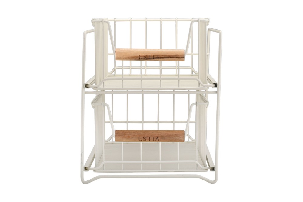 ESTIA ΚΑΛΑΘΙ ΟΡΓΑΝΩΣΗΣ ALLURE ΜΕΤΑΛΛΙΚΟ 2 ΕΠΙΠΕΔΩΝ ΣΥΡΤΑΡΩΤΟ IVORY