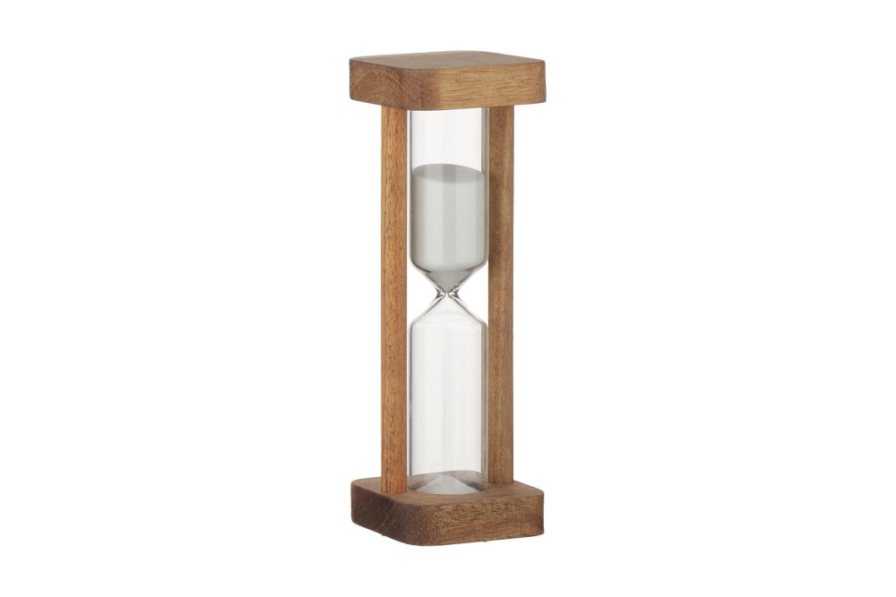 ΚΛΕΨΥΔΡΑ ALLURE 15 ΛΕΠΤΩΝ ΓΥΑΛΙΝΗ ME ΞΥΛΙΝΟ ΠΛΑΙΣΙΟ Φ5x14cm