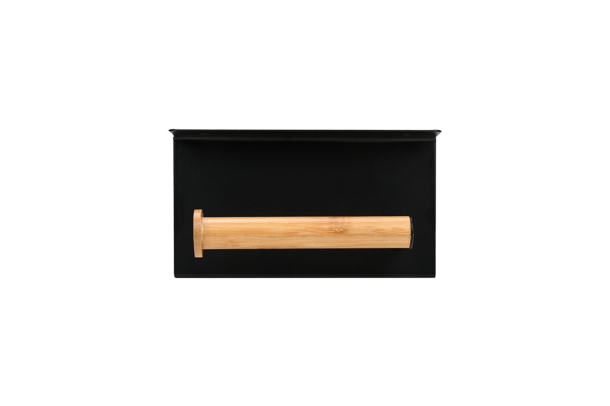 ESTIA ΧΑΡΤΟΘΗΚΗ ΕΠΙΤΟΙΧΙΑ BAMBOO ESSENTIALS ΜΕ ΘΕΣΗ ΓΙΑ ΚΙΝΗΤΟ ΜΕΤΑΛΛΙΚΗ ΜΑΥΡΗ