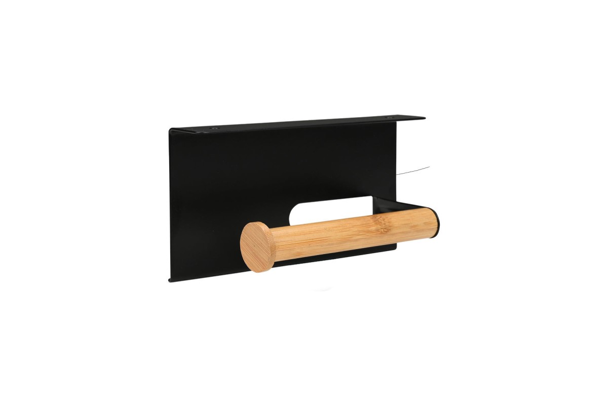 ESTIA ΧΑΡΤΟΘΗΚΗ ΕΠΙΤΟΙΧΙΑ BAMBOO ESSENTIALS ΜΕ ΘΕΣΗ ΓΙΑ ΚΙΝΗΤΟ ΜΕΤΑΛΛΙΚΗ ΜΑΥΡΗ