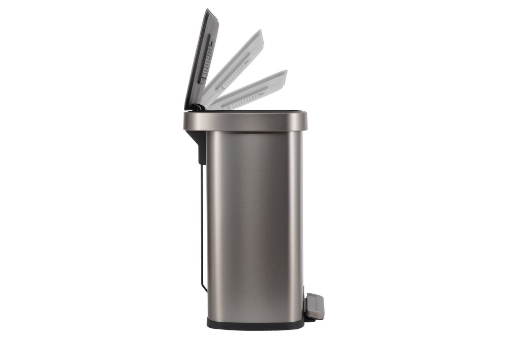 ESTIA ΚΑΔΟΣ ΑΠΟΡΡΙΜΑΤΩΝ FLATOP SOFT CLOSE 50lt ΜΑΤ ΙΝΟΞ