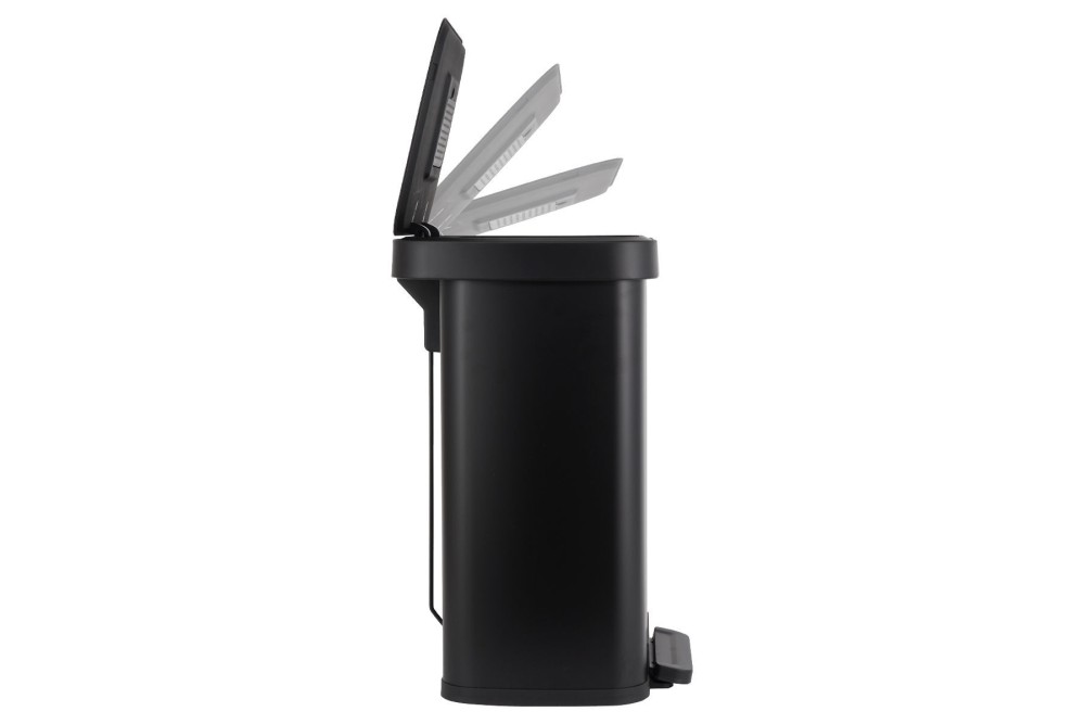 ESTIA ΚΑΔΟΣ ΑΠΟΡΡΙΜΑΤΩΝ FLATOP SOFT CLOSE 50lt ΜΑΤ ΜΑΥΡΟΣ