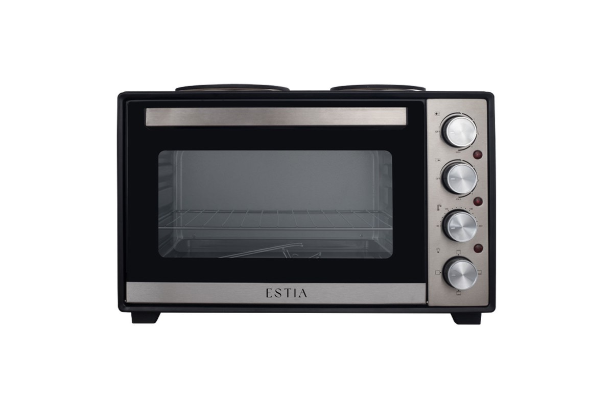 ESTIA ΗΛΕΚΤΡΙΚΟ ΦΟΥΡΝΑΚΙ MULTICOOK COMPACT 3600w 38lt ΜΕ 2 ΕΣΤΙΕΣ ΚΑΙ ΑΝΤΙΚΟΛΛΗΤΙΚΟ ΕΣΩΤΕΡΙΚΟ