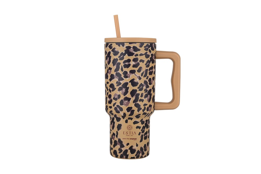 ESTIA ΘΕΡΜΟΣ STRAW TUMBLER XL SAVE THE AEGEAN 900ml SPOTTED PROWL