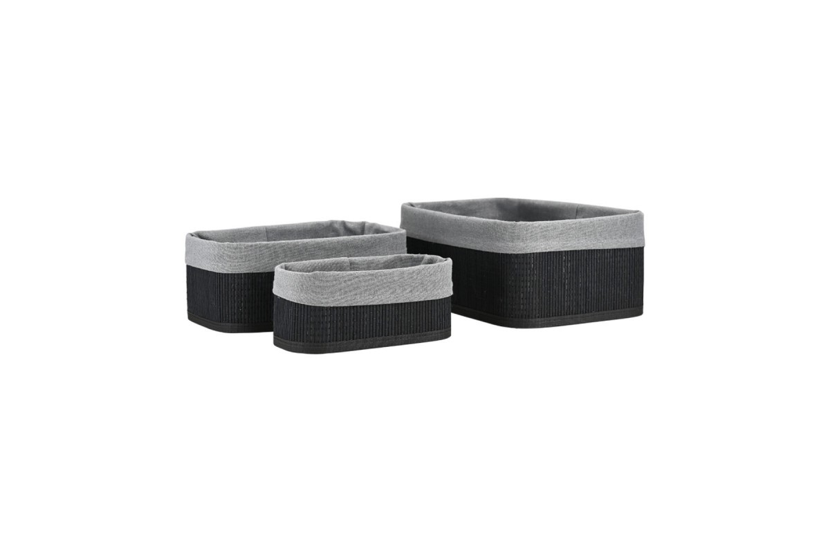 ESTIA ΚΑΛΑΘΙ ΟΡΓΑΝΩΣΗΣ BAMBOO ESSENTIALS ME ΕΠΕΝΔΥΣΗ ΣΕΤ 3ΤΕΜ. ΜΑΥΡΟ