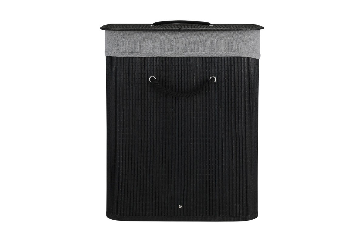 ESTIA ΚΑΛΑΘΙ ΑΠΛΥΤΩΝ BAMBOO ESSENTIALS 60LT ΠΤΥΣΣΟΜΕΝΟ ΟΡΘΟΓΩΝΙΟ ΜΑΥΡΟ ΝΕΑ ΠΛΕΞΗ
