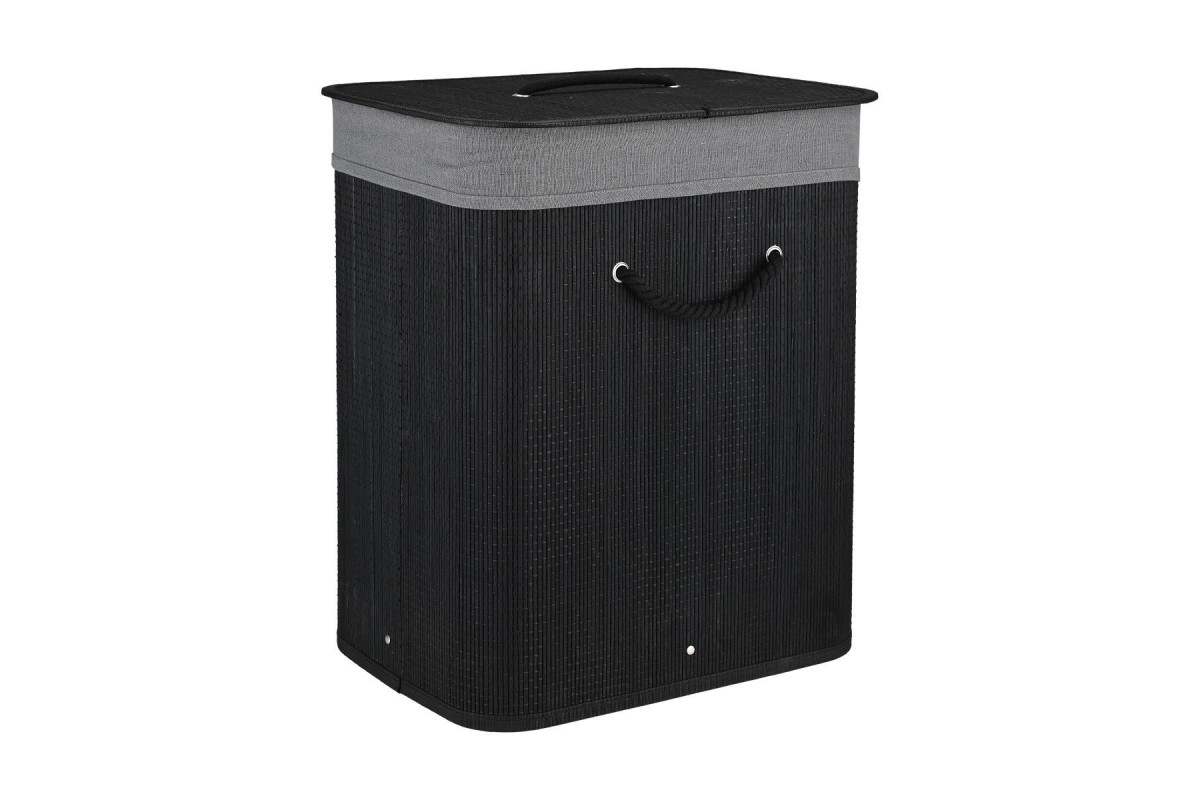 ESTIA ΚΑΛΑΘΙ ΑΠΛΥΤΩΝ BAMBOO ESSENTIALS 60LT ΠΤΥΣΣΟΜΕΝΟ ΟΡΘΟΓΩΝΙΟ ΜΑΥΡΟ ΝΕΑ ΠΛΕΞΗ